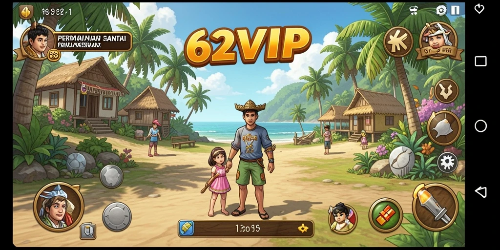 Tampilan gameplay 62VIP yang menarik dan penuh warna.