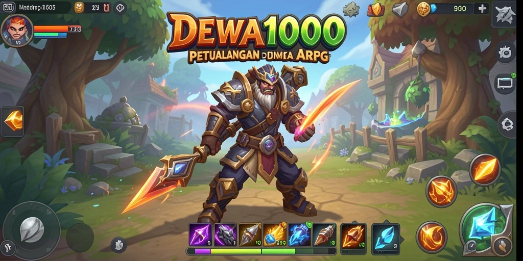 Tampilan screenshot DEWA1000 menunjukkan aksi pertarungan yang seru di dunia ARPG.