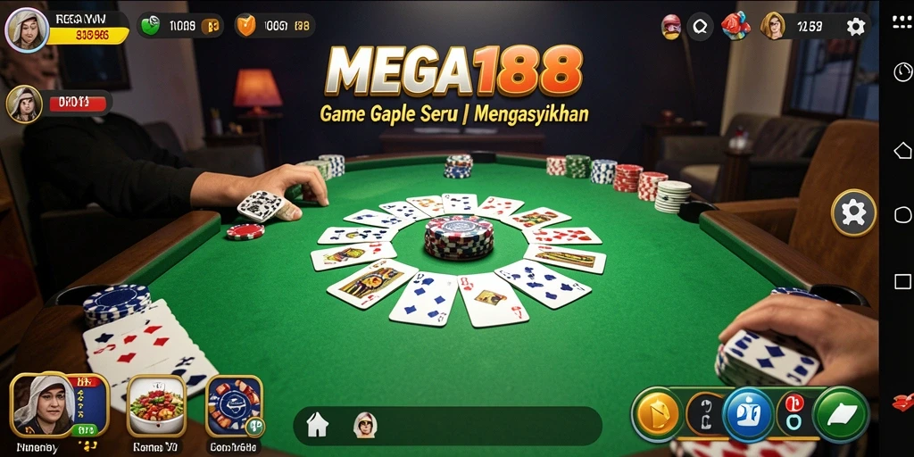 Tampilan menarik gameplay Gaple di MEGA188.