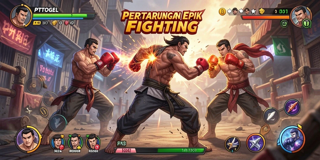 Tampilan gameplay seru di PTTOGEL dengan aksi pertarungan yang menegangkan.