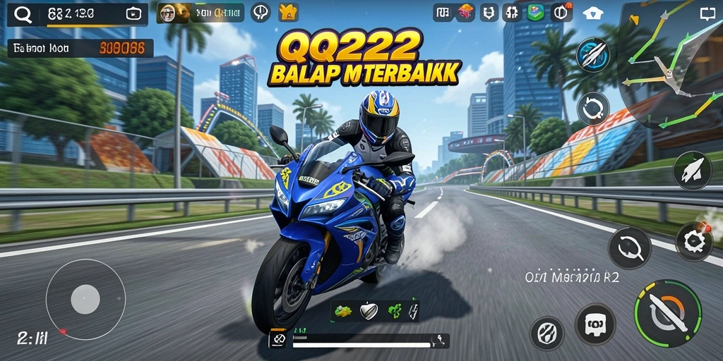 Tangkapan layar gameplay seru balapan motor di QQ222.