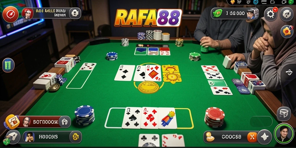 Tampilan screenshot gameplay Gaple yang seru di RAFA88.